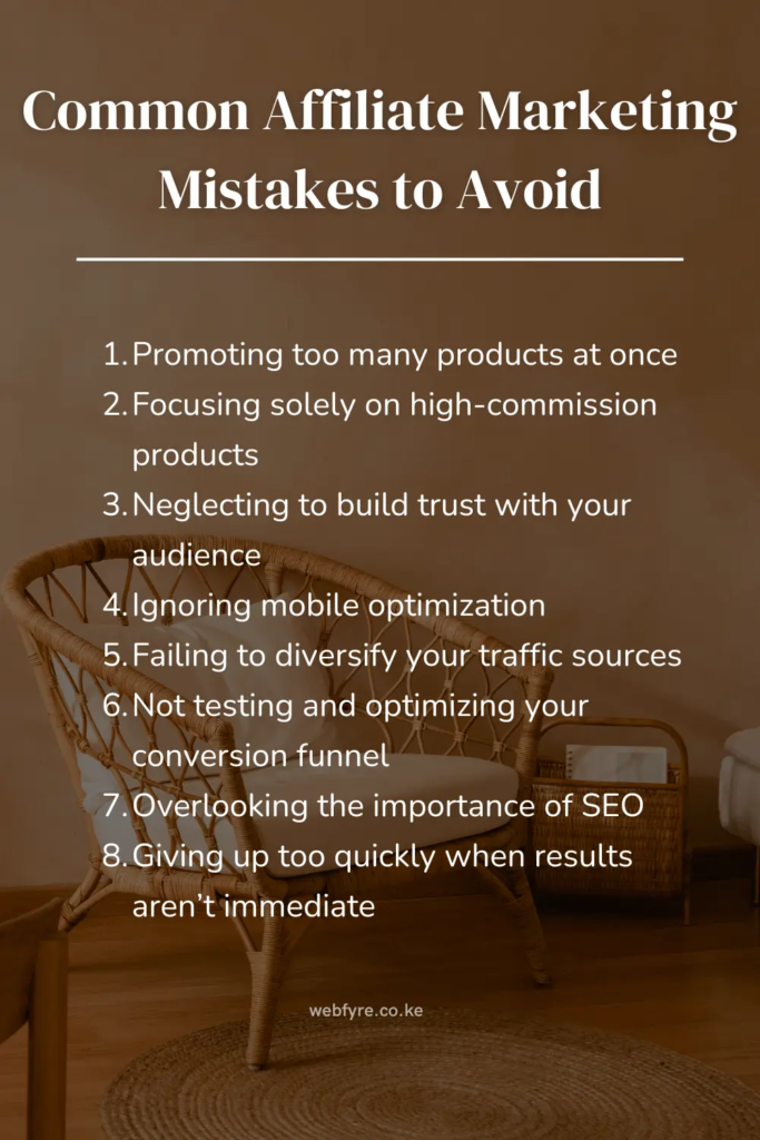 Common Affiliate Marketing Mistakes to Avoid