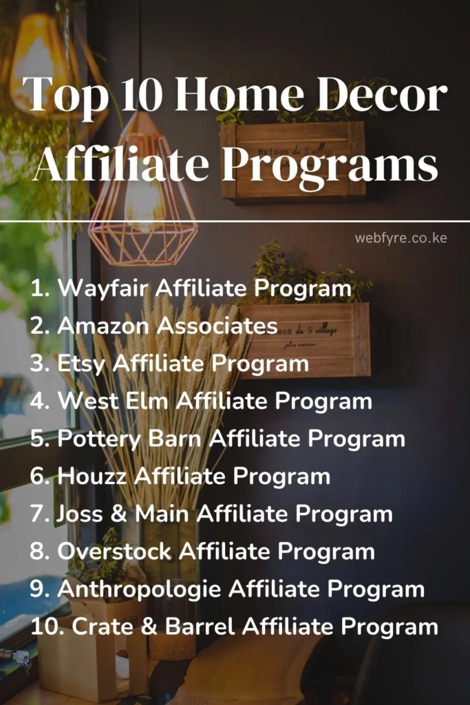 best home decor affiliate networks