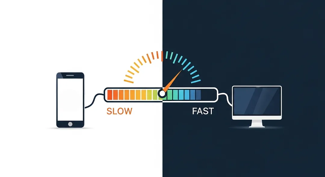 why is my LCP slow on mobile but fast on desktop